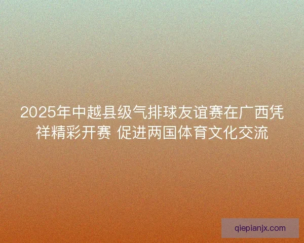2025年中越县级气排球友谊赛在广西凭祥精彩开赛 促进两国体育文化交流
